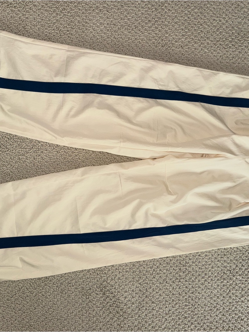 Cream Track Pants with Blue Stripes - Picture 5 of 10